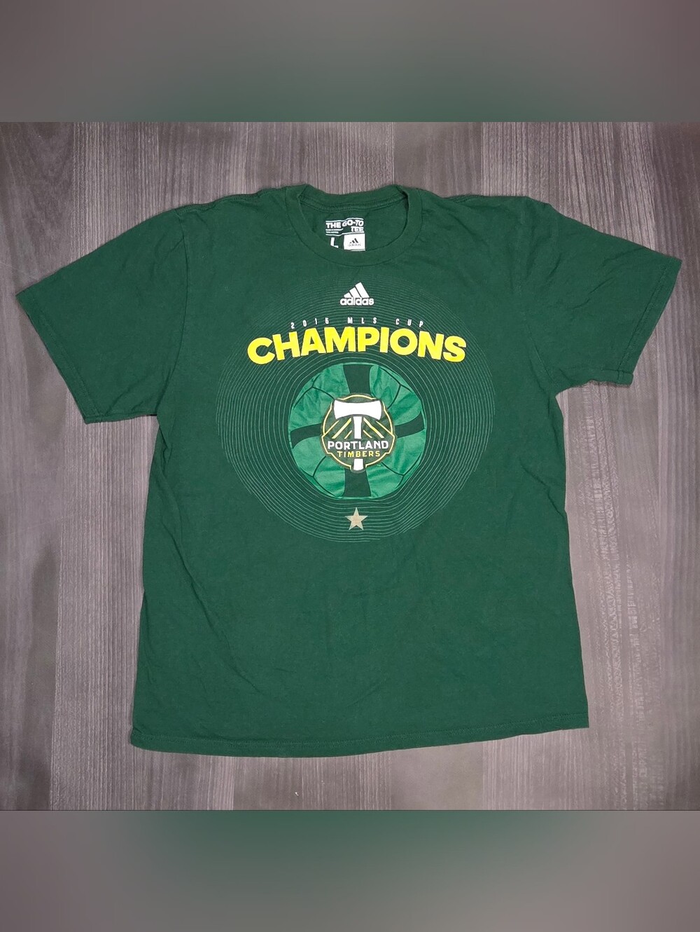 Adidas Timbers 2015 MLS Cup Champions Portland Soccer Tee Size L